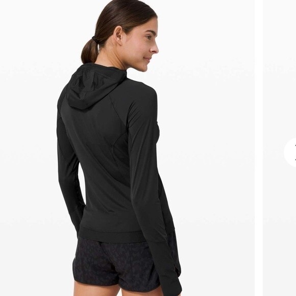 Lululemon Sleek Performance 1/2 Zip Hood Black 2 - Picture 5 of 11